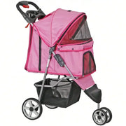 Joyful Foldable 3 Wheel Pet Stroller Cup Holder For Jogging