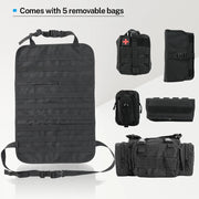 Car Seat Back Molle Organizer Tactical with 5 Molle Pouches Universal Vehicle Panel Protector Storage Bag Cover
