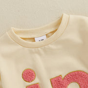 Adorable matching baby twins romper set with cozy embroidered designs for boys & girls