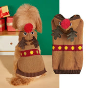 Cozy Pet Sweater Gingerbread Antler Hoodie With Belt Warmth
