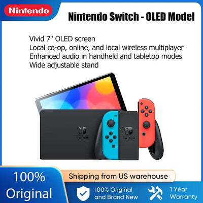 Nintendo Switch OLED Model Video Game Console with White Joy-Con 7 Inch OLED Screen Adjustable Console TV Tabletop Handheld Mode - My Variety Superstore 25
