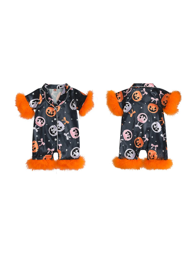 Adorable Fleece Lined Baby Romper With Ghost Hat For Cozy Fun