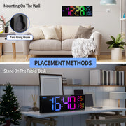 16 Inch Large Digital Wall Clock Big LED Display with Remote 8 RGB Color Alarm DST Temperature for Living Room Kitchen - My Variety Superstore 25