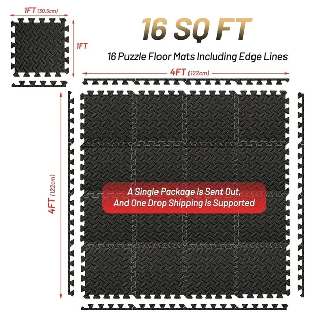 Powerful Non Slip Interlocking Foam Gym Mat Safe Workouts