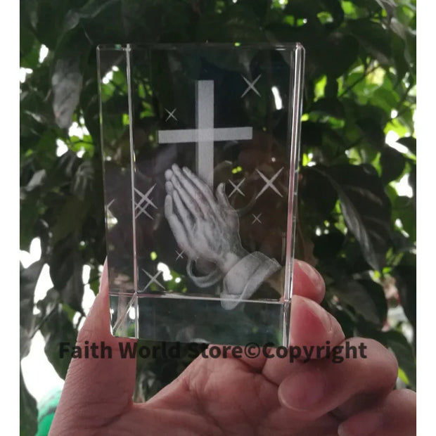Stunning 3D Crystal Cross Statue Limited Edition Blessings