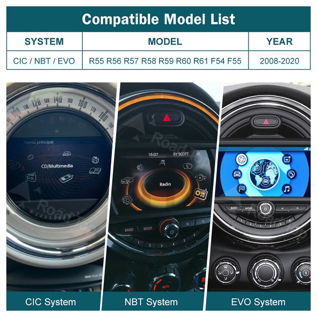 RoadTop Wireless CarPlay Android Auto for Mini R55 R56 R57 R58 R60 R61 F54 F55 F56 Clubman Countryman Cooper John Cooper Works - My Variety Superstore 25