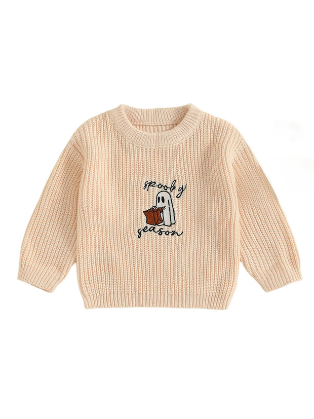 Charming Infant Pumpkin Patch Sweater with Unique Scalloped Hem