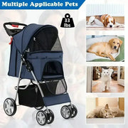 Amazing Folding Pet Stroller With Storage For Easy Travel