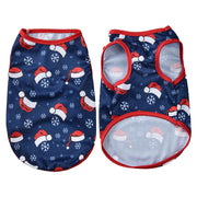 Festive Santa Print Pet Vest Breathable Easy Dress Up