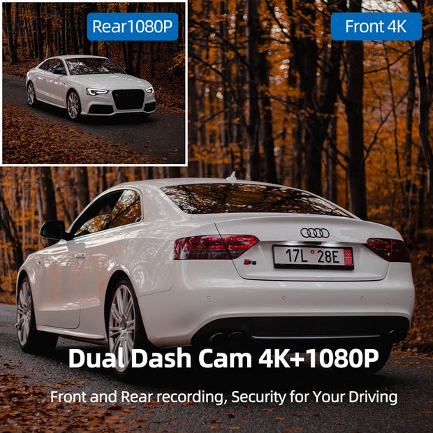 E-ACE UHD 4K Dashcam with GPS WiFi Night Vision 24 Hour Parking Loop Dual Channel Recording 4K Front and 1080P Rear Dual Lens - My Variety Superstore 25