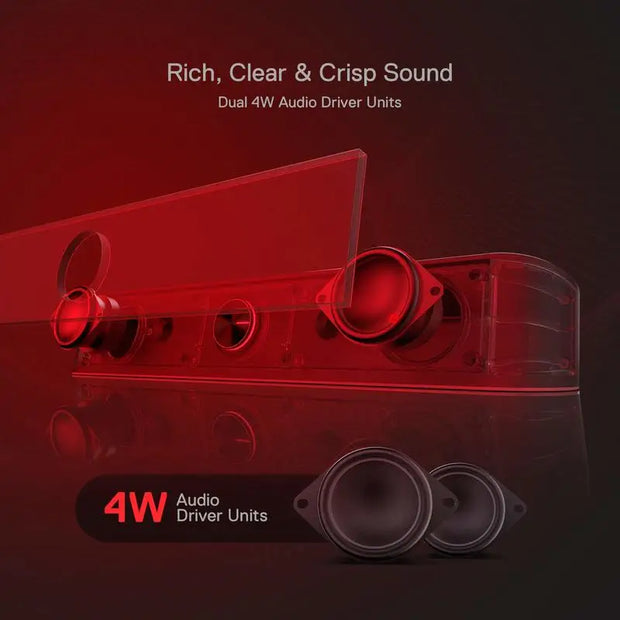 Redragon GS560 Adiemus RGB USB Desktop Soundbar 2.0 Channel Computer Speaker with Dynamic Lighting Bar Audio Light Sync Display - My Variety Superstore 25
