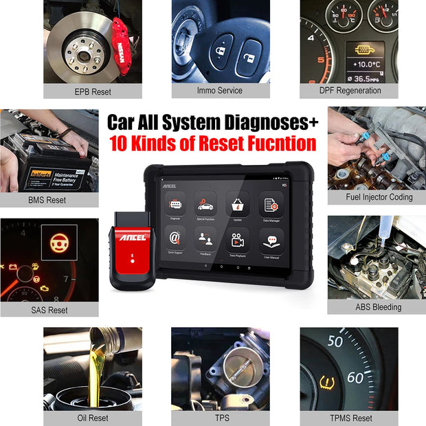 Ancel X6 OBD2 Scanner Professional Car Diagnostic Tools All System ABS Oil EPB DPF Reset Code Reader OBD 2 Automotive Scanner - My Variety Superstore 25