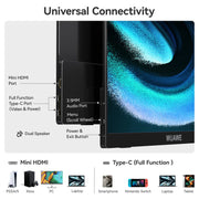 WUAWE 15.6 inch Portable Monitor Laptop, 15.6-inch 1080p72 NTSC 100 sRGB USB C HDMI Travel External Second Computer Screen HDRi - My Variety Superstore 25
