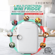Crownful 4L Mini Multifunction Refrigerator Electric Portable Beauty Cooler Warmer Car Mini Fridge for Home Camping Travel