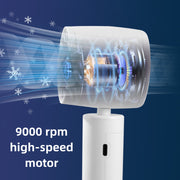 Portable Handheld Fan with Base, USB Rechargeable Mini Personal Fan 3000Mah 3 Speed Adjustable Desk Fan, Gifts for Women Men Travel, Camping, Outdoor, White