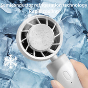 Portable Handheld Fan with Base, USB Rechargeable Mini Personal Fan 3000Mah 3 Speed Adjustable Desk Fan, Gifts for Women Men Travel, Camping, Outdoor, White